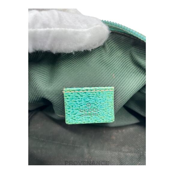 🔴 Gucci Zip Pouch - GG Canvas Turquoise - Picture 8 of 9